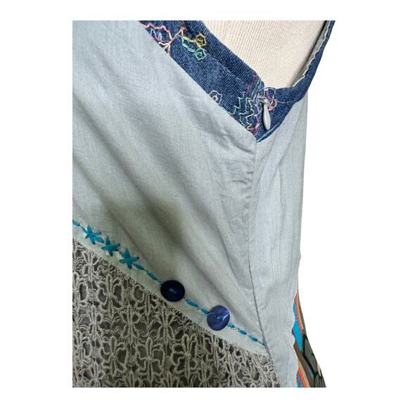 Lucy and Co. gray green pink patchwork Tank Mini Dress Size Small - Picture 9 of 16
